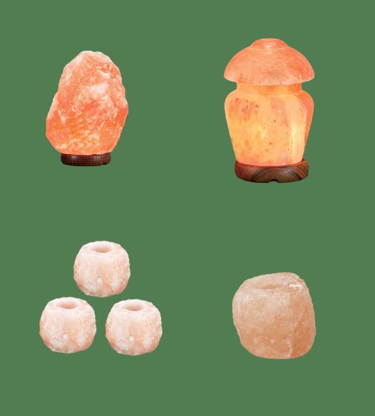 Himalayan Salt Lamps 1 Micro + 1 Mushroom + 3 Votive Candle Holder Mini + 1 Votive Candle Holder Large